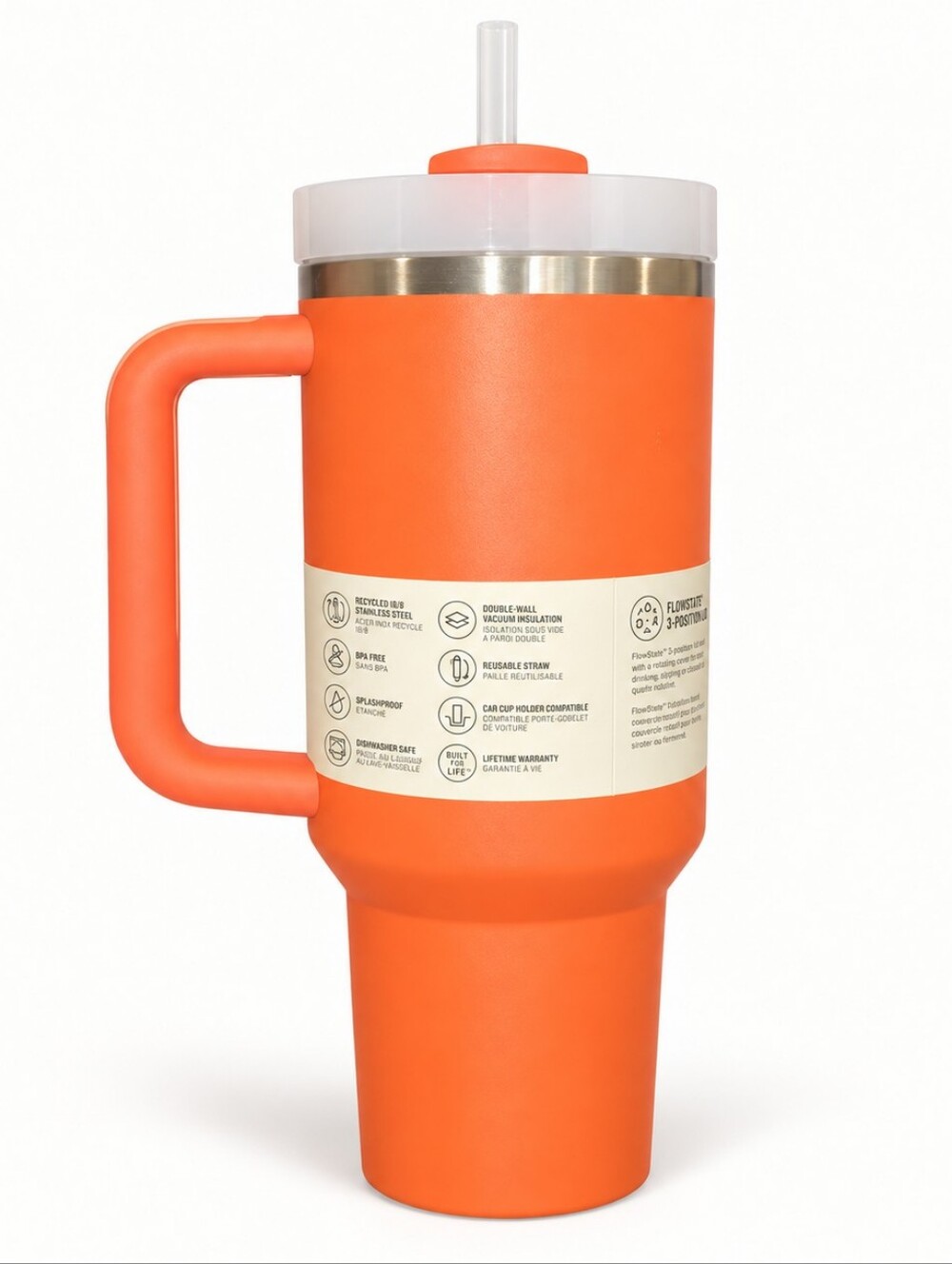 Stanley Quencher H2.0 40 oz Tigerlily Orange Tumbler NWT